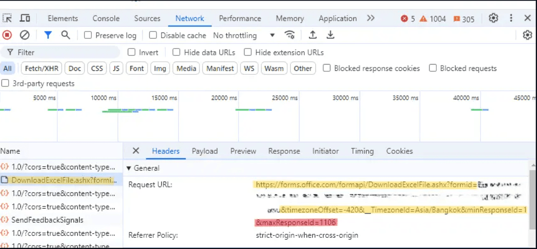 Response file blob URL